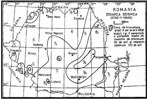 Figura 6 Zonarea seismica (STAS 11 100/93) Ca urmare a celor prezentate, conform H.G. nr. 642/2005, amplasamentul este situat intr-o zona fara risc seismic.