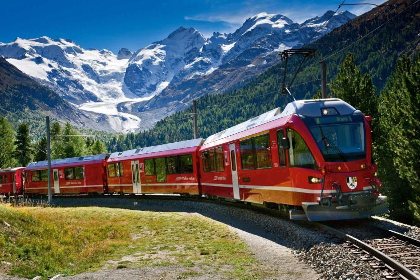 Full Day Tour - BERNINA Train and ST. MORITZ (13 h) ** FREE SALE ** REGULAR GROUP TOUR- Min 6 Pax Take a ride on the Bernina Express, Switzerland's newest Alpine delight.
