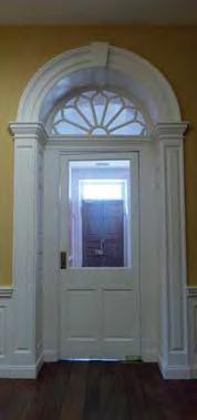 The conversion of the Mansion included rebuilding of the principal staircase, repair of moulded plaster ceilings and oak