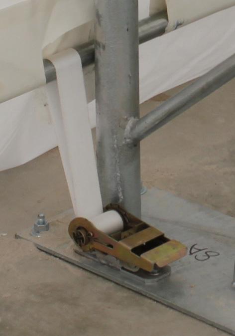 Bands do not attach to tensioning tube, but loop around and secure at both ends on the ratchet. Pull the bands through the reel of the ratchet and tension the band by the ratchet. 26 22 14 16.