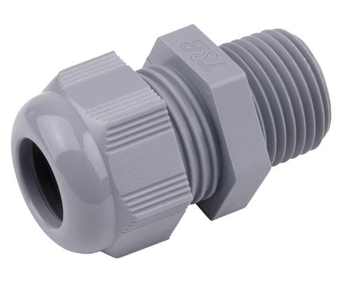 Flexible ord Nonmetallic Fittings Liquidtight and stainrelief (IP68) orrosion resistant polyamide (nylon) Superior anti-vibration protection cme threads on body prevent skipping and speed
