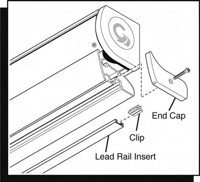 ATTACHING SPRING ARMS TO LEAD RAIL 1. Extend the awning open so that the lead rail drops 2-3 " from housing. if using optional remote control see page 11- section A 2.