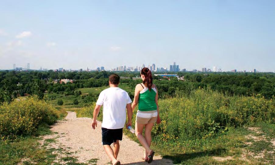 Malden Park Highlights: Length: Surface: Naturalized hiking and cycling trails wind up and down the hills and through paved and
