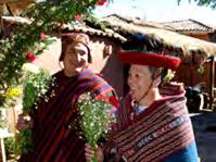 Incas - Andean Cosmo vision ceremonies: ceremony of "payment to the Earth, or Pachamama". Dusk in Machu Picchu, Sacred Valley or Sillustani on Lake Titicaca.