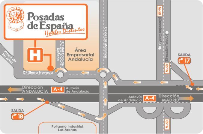 TARIFAS HOW TO GET TO THE HOTEL From Barajas Airport: Get out of the airport and the the M-40 ring road in the direction of Córdoba. Take the Córdoba exit and get into the A-4 motorway.