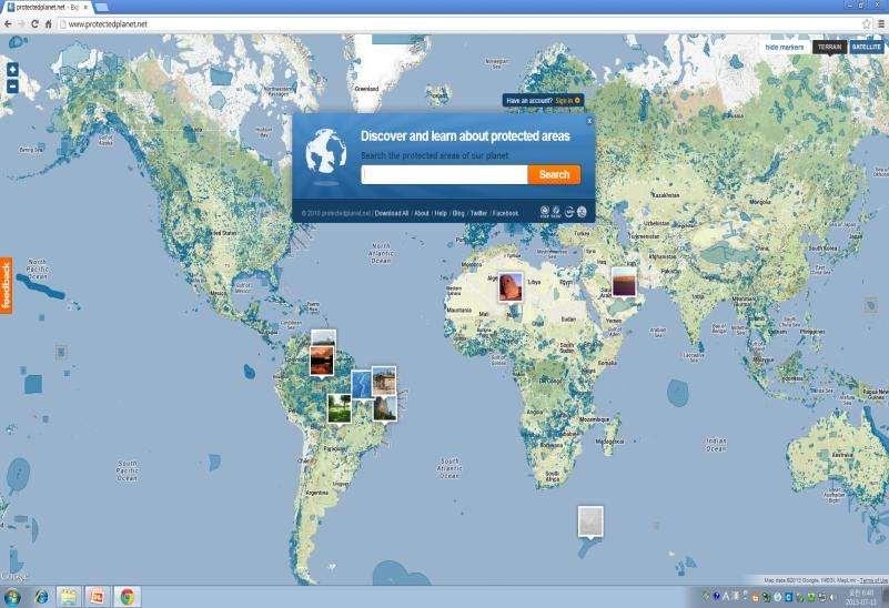 A screenshot of WDPA(World