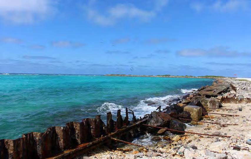 THE ISLANDS NAVAL HISTORY A crumbling seawall on the