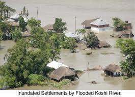 3) 2008 Koshi River Flood (Nepal and India) The embankment (old) was breached on 18 August 2008