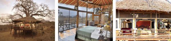 Tarangire Treetops Camp is located just outside the border of the park overlooking the Tarangire Sand River and can offer magnificent views of the resident