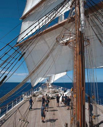In the grand tradition of the world s finest sailing vessels, guests experience this marvelous ship under sail (weather permitting), as the skilled crew hand-sets more than 30,000 square feet of
