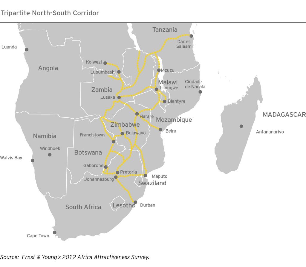 REGIONAL INTEGRATION & TRANSPORT CORRIDORS TFTA COMESA EAC SADC North-South Corridor
