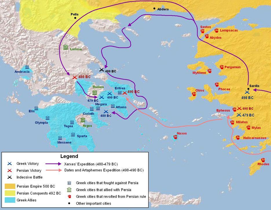 The wars consisted of two Persian attacks on Greece and three main battles.
