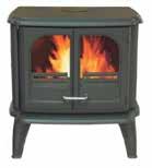 It features double door design with large air-washed glass panels for a great view of the fire, two internal ash pans for convenient and clean ash removal, and a side