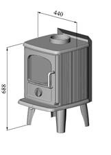 13¼ W x 12½ D Firebox volume/capacity.... 0.9 ft 3 Outside air supply.