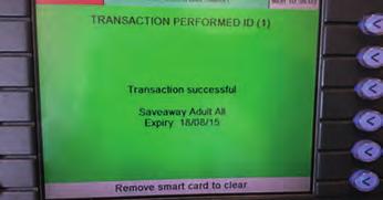 Products on card ETM display\action to take Example ETM display Valid Saveaway only This is unchanged and
