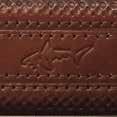 embossed design on leather double stitched and embossed