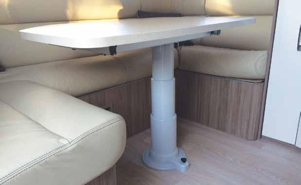 400-02600 NUOVA MAPA TELESCOPIC AND ADJUSTABLE TABLE LEG (WITH TURNTABLE/SLIDING TABLETOP MECHANISM) Encompassing ease and versatility, this revolutionary table leg is made in Italy from galvanised