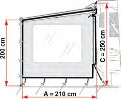 150-02200N FIAMMA SIDE W PRO Fiamma s side panels can be installed on either side of a Fiamma awning. Suitable for use on F45 awnings from 3m long with 2.5m extension.