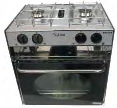 700-90010N NELSON MARINE COOKER Suitable for the marine environment, the Marine Cooker features two gas burners, an open grill and oven.