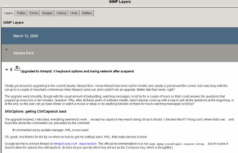 Spletne strani razvijalcev so dostopne na spletišču: developer.gimp.org (slika 19-12. 3. 2009).