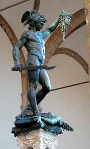 JERRY MARKWELL Sculpture in Florence s Piazza della Signoria depicting Perseus, the founder of Mycenae, holding the head of Medusa. T.