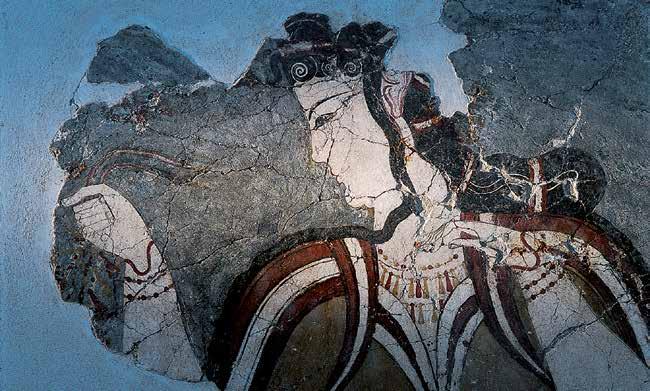 Wall painted of the Mycenaean Woman that survived the city s mysterious collapse circa 1200 B.C. JAMES L. STANFIELD Flight of 99 steps leading to an underground cistern in the Mycenae citadel.