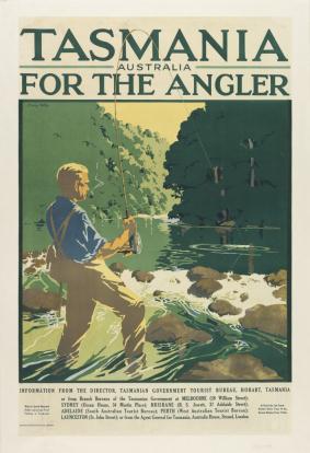 Tasmania Australia for the Angler Colour lithograph c.