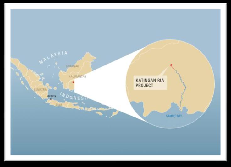 Katingan Ria Overview Project area of 4,250ha located 175km north of Palangkaraya, Central Kalimantan 79Mt inferred resource (JORC),