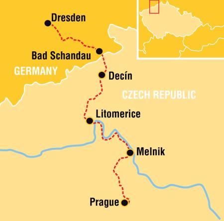 THE ELBE RIVER TRAIL - PRAGUE TO DRESDEN SELF GUIDED OR GUIDED CYCLE TOUR - 8 days/7 nights On this riverside cycle tour, connecting the Czech Republic and Germany, you cycle between two European