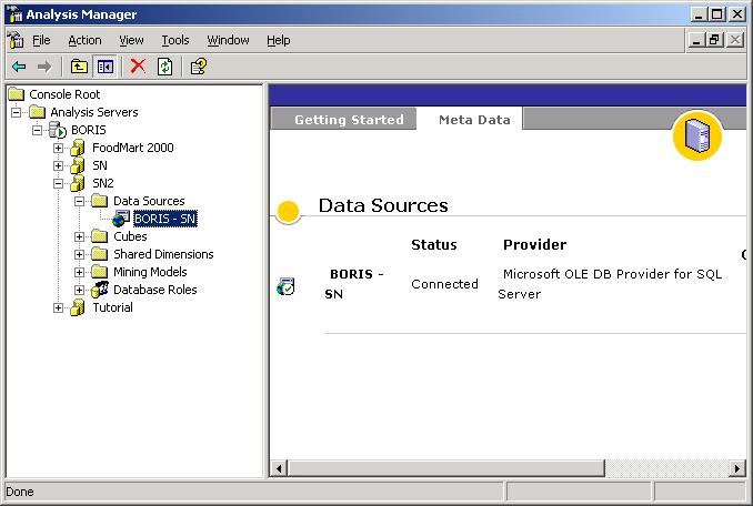 Slika 6.8. Veza analitičke baze sa SQL Serverom 6.1.9.