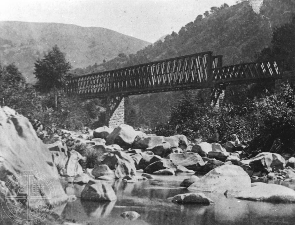 Images on file at the Smith-Layton Archive, Sourisseau Academy for State and Local History [85] Bridge to the Nation: Howe Truss Bridge along Central Pacific Line in Niles Canyon.