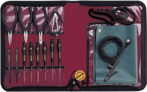ANTISTATIC 22OO ELECTRONIC-SERVICE-SET The tool set for mobile use at electrostatically endangered components 2200 2200 SERVICE-SET ANTISTATIC with tool set 2201 Case with zip fastener, without tools