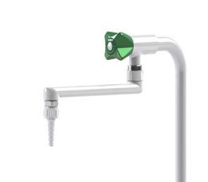 BENCH MOUNTED FITTING ON A COLUMN WITH SWIVEL SPOUT S T = 150mm With plastic handle S-shape with plastic handle and removable nozzle 290mm M30x1.