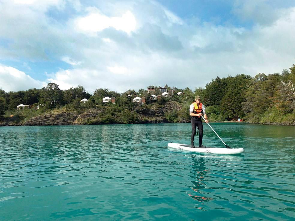 Learn to Stand Up Paddle (SUP) in Patagonia Camp, the first hotel in Torres del Paine offering this fun activity.