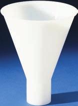 large Powder Funnel Heavy Duty High Density Polyethylene for Transferring Powders Funnel is ideal for powders and general use. Cone is 127mm (5") long with 124mm (4 7 8") top I.D. Per each, 6 per case.