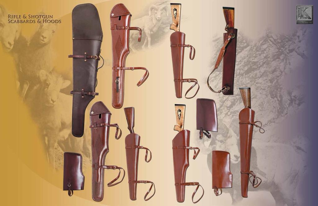6046 Fleece-Lined Saddle Leather Rifle Scabbard Made from heavy oiled, saddle leather and features a non-absorbent fleece lining. Zippered integral hood keeps out the elements.