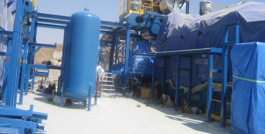 Mechanical Compressed air system: Starting air Compressor unit and Starting air vessel has been placed on foundation.