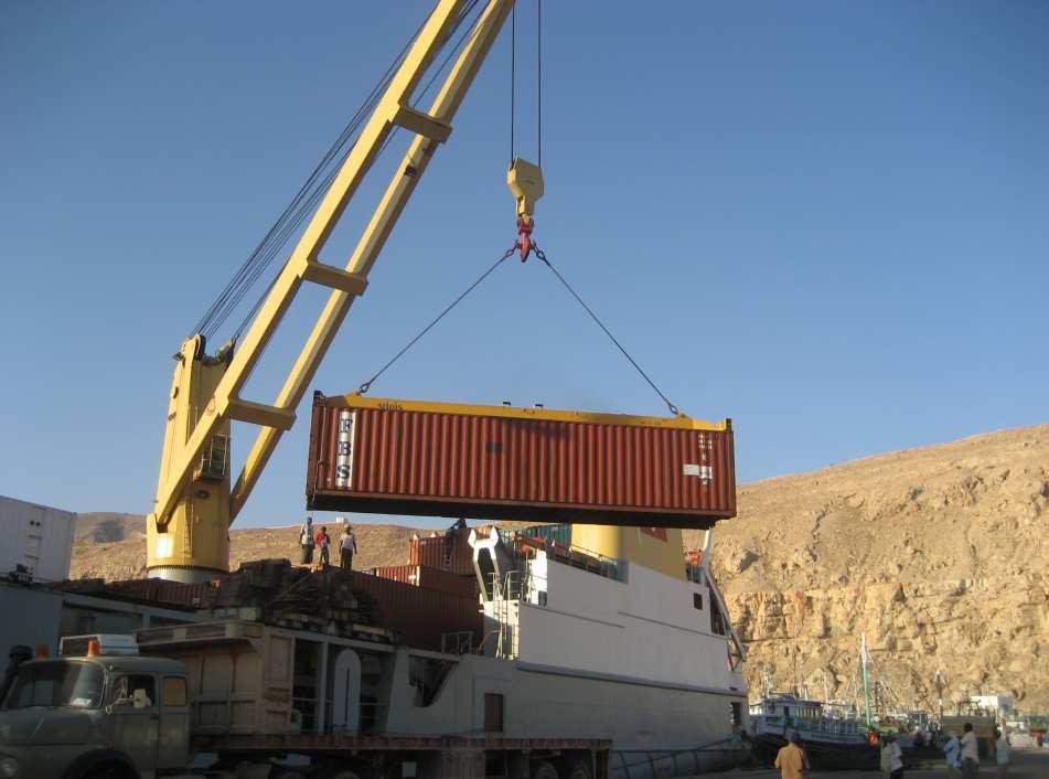 Container unloaded from