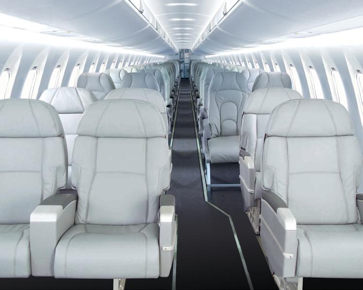 Comfort Enhanced passenger comfort The modern Q400 Nexten aircraft cabin is exceptionally bright, comfortable and thanks to active noise and vibration suppression (NVS) very quiet.