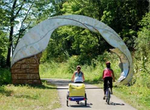 Trail art also stimulates the senses of the young and old, increases community participation and is a
