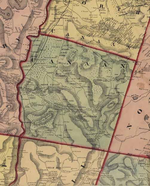 CANAAN 10 Map of Litchfield County, Connecticut 1859