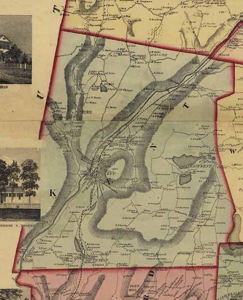 KENT 18 Map of Litchfield County, Connecticut 1859