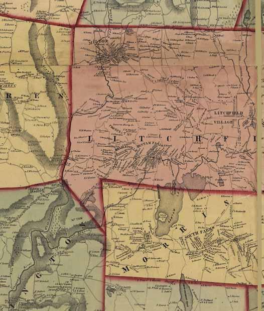 LITCHFIELD 20 Map of Litchfield County, Connecticut 1859
