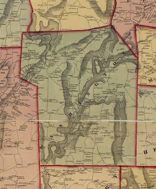 WASHINGTON 46 Map of Litchfield County, Connecticut 1859