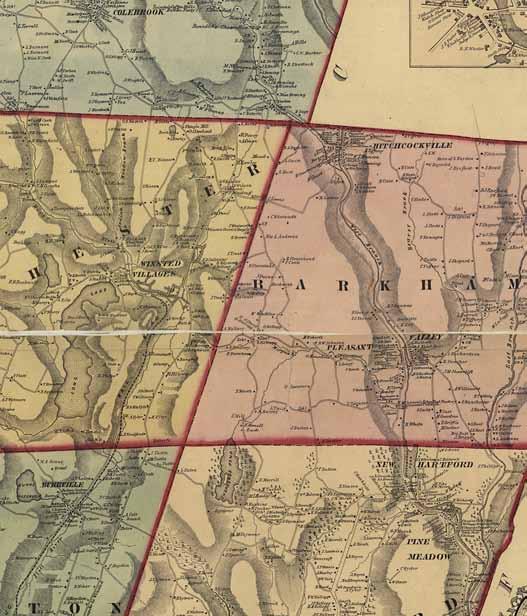 BARKHAMSTED Map of Litchfield County, Connecticut 1859
