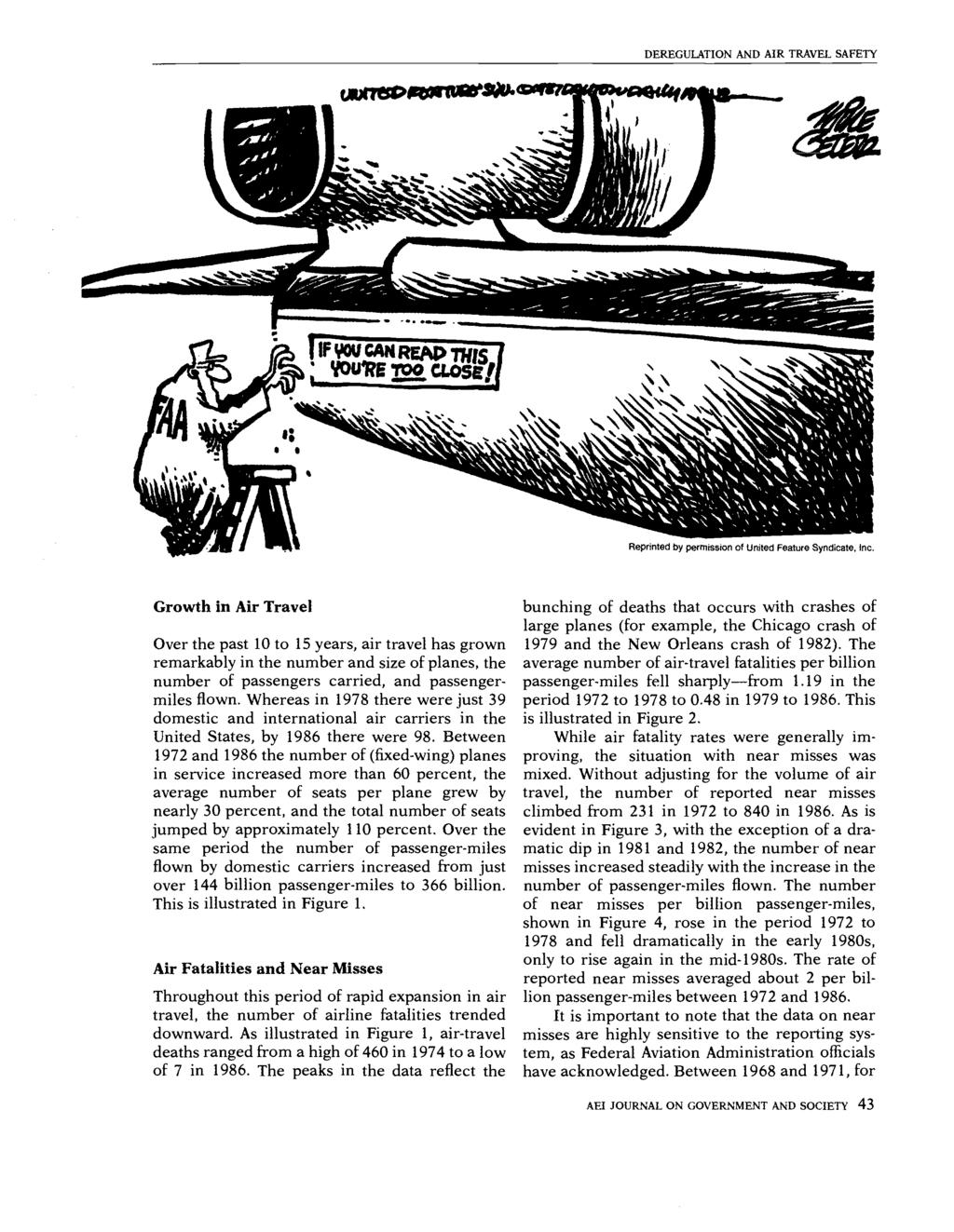 DEREGULATION AND AIR TRAVEL SAFETY Reprinted by permission of United Feature Syndicate, Inc.
