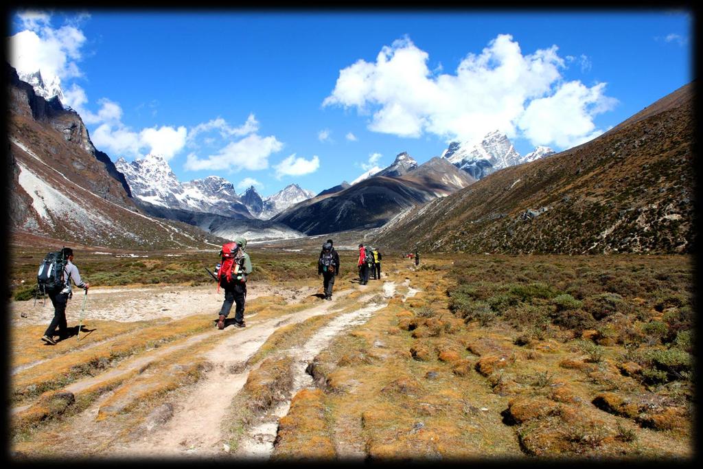 Day 10 - Trek to Everest Base Camp and back to Gorak Shep (7-8 hrs) From here we trek an open and barren trail crossing the moraines of the Changri glacier and the Khumbu glacier and stop at Gorak