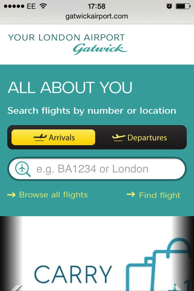 CASE STUDY: LONDON S GATWICK AIRPORT PERSPECTIVE Exactly how this is changing is already visible at London s Gatwick airport, which has already applied new technologies to many different aspects of