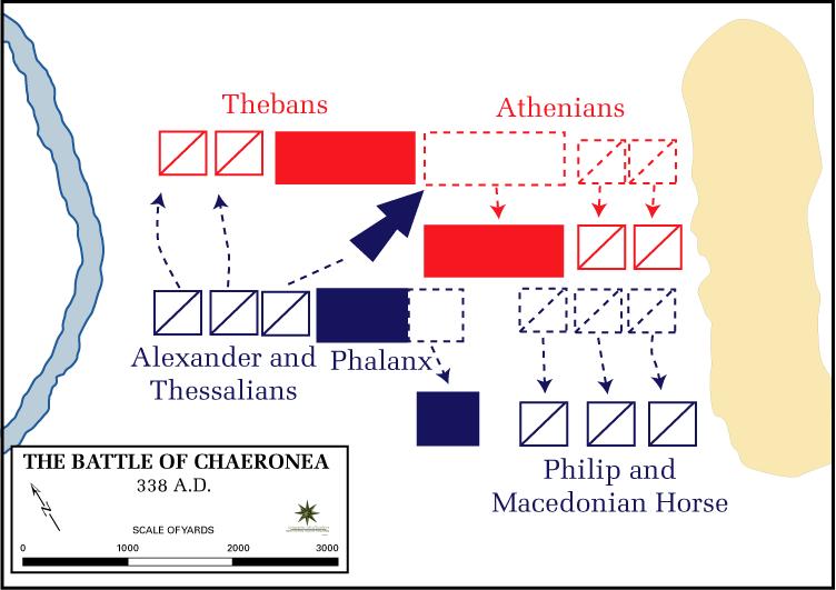 Aftermath of Chaeronea Theban Army was destroyed most of the Theban Sacred Band (the 300 elite troops of Thebes) lay dead. The Athenian army suffered a large loss as well.