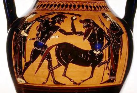 Black-Figure Vase Painting Made of red clay with coloured